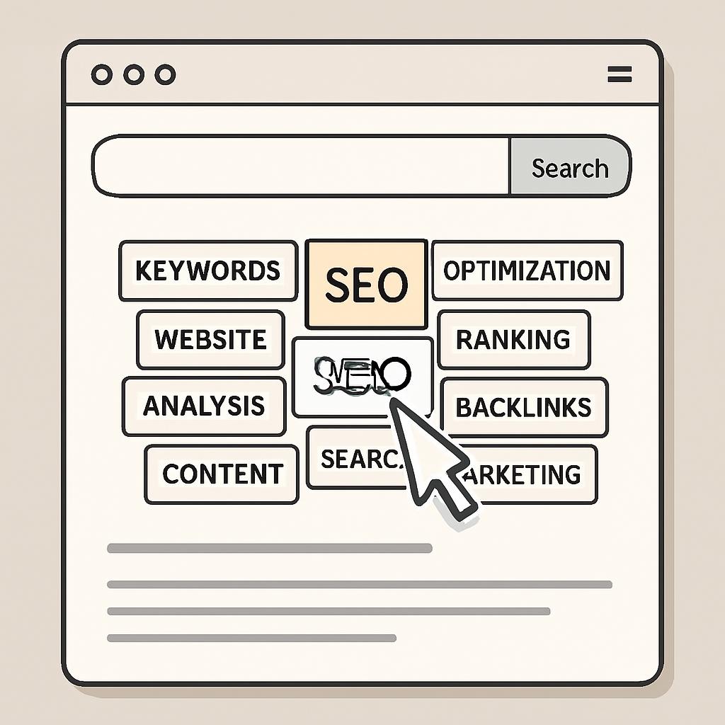 A computer mouse cursor pointing to an SEO filter menu.